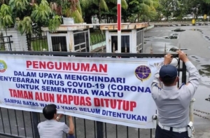 Pemkot Tutup Sementara Taman Alun Kapuas