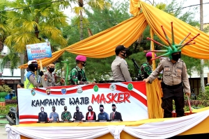 Wabup Pimpin Kampanye Wajib Masker, Masyarakat Diimbau Tetap Waspada dengan Corona