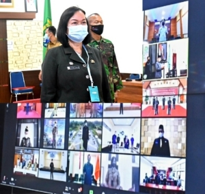 Sekda Yosepha Hadiri Peringatan Hari Berkabung Daerah Secara Virtual