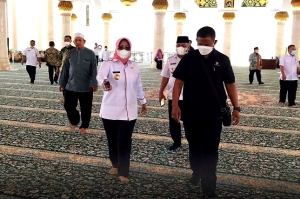 H-1 Peresmian, Bupati-Wabup Tinjau Sarpras Masjid Agung Al-Falah