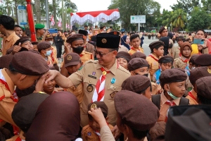Pramuka Tiang Jaga Keutuhan NKRI