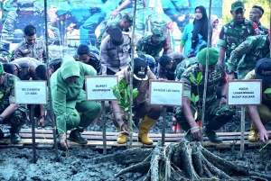 Presiden Jokowi dan Wabup Pagi Ajak Semua Pihak Jaga dan Pelihara Mangrove