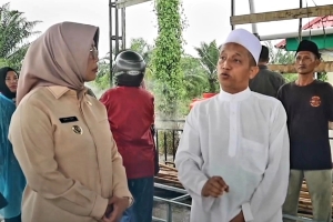 Bupati Erlina Tinjau Lokasi Semburan Lumpur Wajok Hilir