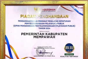 Mempawah Raih Opini “Kualitas Tertinggi” dari Ombudsman RI