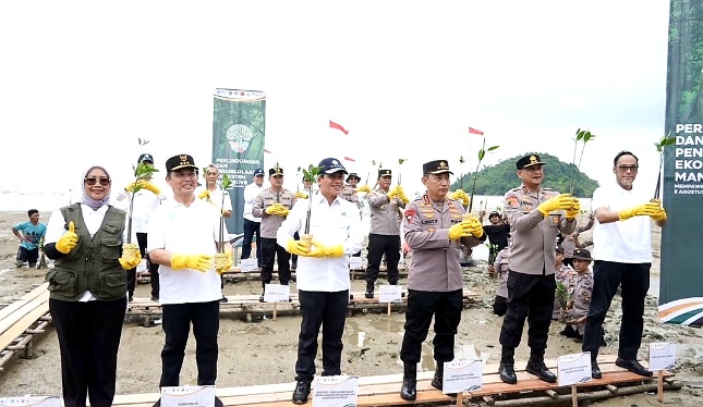 Kapolri dan Menteri LHK Tanam Mangrove di Mempawah, Dorong Pemulihan Ekosistem dan Mitigasi Krisis Iklim
