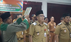 Bupati Erlina Lantik Puluhan Pejabat, Tekankan Kinerja dan Integritas di Awal 2026